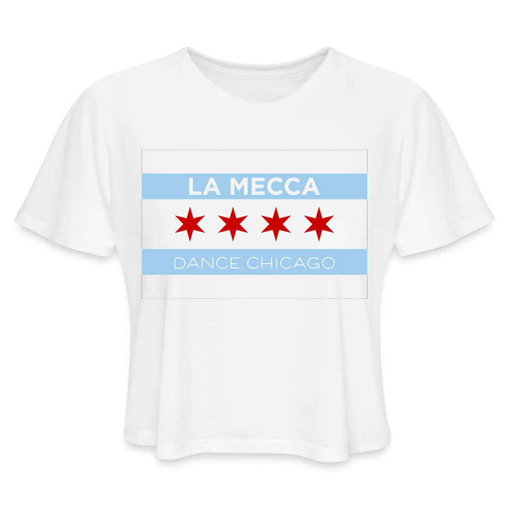 La Mecca Dance Chicago Flag Women's Cropped T-Shirt - white